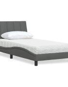 vidaXL Легло с матрак Hanko тъмносиво 100x200 см плат
