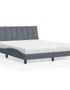 vidaXL Легло с матрак Hanko тъмносиво 160x200 см кадифе