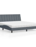 vidaXL Легло с матрак Hanko тъмносиво 180x200 см кадифе