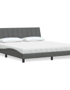 vidaXL Легло с матрак Hanko тъмносиво 180x200 см плат