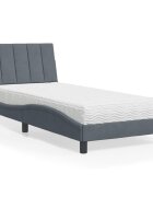 vidaXL Легло с матрак Hanko тъмносиво 80x200 см кадифе