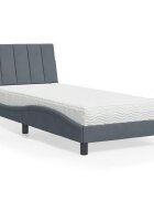 vidaXL Легло с матрак Hanko тъмносиво 90x190 см кадифе