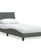 vidaXL Легло с матрак Hanko тъмносиво 90x200 см плат