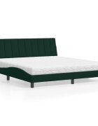 vidaXL Легло с матрак Hanko тъмнозелено 180x200 см кадифе