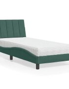 vidaXL Легло с матрак Hanko тъмнозелено 80x200 см кадифе