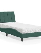 vidaXL Легло с матрак Hanko тъмнозелено 90x190 см кадифе
