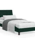vidaXL Легло с матрак Hanko тъмнозелено 90x200 см кадифе