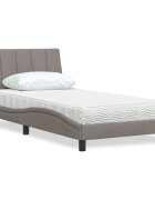 vidaXL Легло с матрак Hanko таупе 100x200 см плат