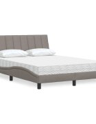 vidaXL Легло с матрак Hanko таупе 140x200 см плат