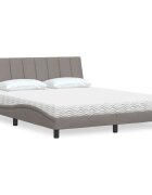 vidaXL Легло с матрак Hanko таупе 160x200 см плат