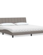 vidaXL Легло с матрак Hanko таупе 200x200 см плат