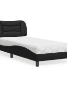 vidaXL Легло с матрак Hvar черно 90x200 см изкуствена кожа