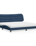 vidaXL Легло с матрак Hvar синьо 200x200 см плат