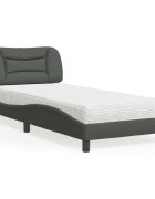 vidaXL Легло с матрак Hvar тъмносив 80x200 см плат