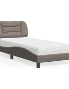 vidaXL Легло с матрак Hvar таупе 90x190 см плат