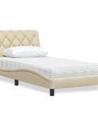 vidaXL Легло с матрак кремаво 100x200 см плат