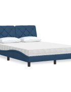 vidaXL Легло с матрак синьо 120x200 см плат