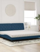 vidaXL Легло с матрак синьо 200x200 см кадифе