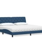 vidaXL Легло с матрак синьо 200x200 см плат