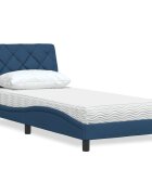 vidaXL Легло с матрак синьо 80x200 см плат