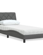 vidaXL Легло с матрак тъмносив 80x200 см плат