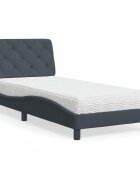 vidaXL Легло с матрак тъмносиво 90x190 см кадифе