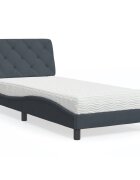 vidaXL Легло с матрак тъмносиво 90x200 см кадифе