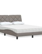 vidaXL Легло с матрак таупе 120x200 см плат
