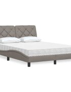 vidaXL Легло с матрак таупе 140x190 см плат