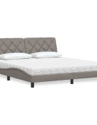 vidaXL Легло с матрак таупе 180x200 см плат