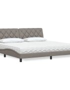 vidaXL Легло с матрак таупе 200x200 см плат