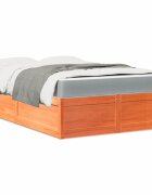 vidaXL Легло с матрак восъчнокафяв 120x200 см борово дърво масив