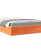 vidaXL Легло с матрак восъчнокафяв 180x200 см борово дърво масив