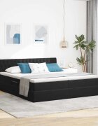 vidaXL Легло с място за съхранение 2 бр. Черно 200 x 200 cm Velvet