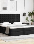 vidaXL Легло с място за съхранение Черно 160 x 200 cm Изкуствена