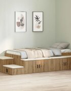 vidaXL Легло с място за съхранение Дъб 80 cm Инженерна дървесина