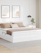 vidaXL Легло с място за съхранение и матрак Бяло 200 x 200 cm
