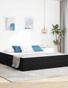 vidaXL Легло с място за съхранение и матрак Черно 160 x 200 cm Кадифе