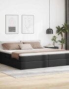 vidaXL Легло с място за съхранение и матрак Черно 200 x 200 cm