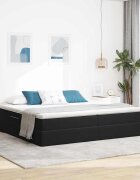 vidaXL Легло с място за съхранение и матрак Черно 200 x 200 cm Кадифе