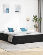 vidaXL Легло с място за съхранение и матрак Черно 200 x 200 cm Кадифе