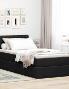vidaXL Легло с място за съхранение и матрак Черно 90 x 200 cm Кадифе