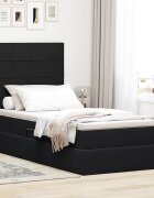 vidaXL Легло с място за съхранение и матрак Черно 90 x 200 cm Кадифе