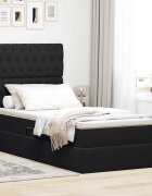 vidaXL Легло с място за съхранение и матрак Черно 90 x 200 cm Кадифе