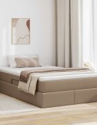 vidaXL Легло с място за съхранение и матрак Капучино 120 x 200 cm