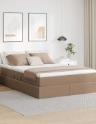 vidaXL Легло с място за съхранение и матрак Капучино 140 x 190 cm