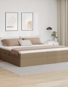 vidaXL Легло с място за съхранение и матрак Капучино 200 x 200 cm
