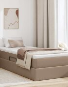 vidaXL Легло с място за съхранение и матрак Капучино 90 x 200 cm