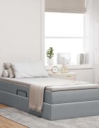 vidaXL Легло с място за съхранение и матрак Светлосиво 90 x 200 cm