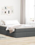 vidaXL Легло с място за съхранение и матрак Тъмен сив 120 x 190 cm